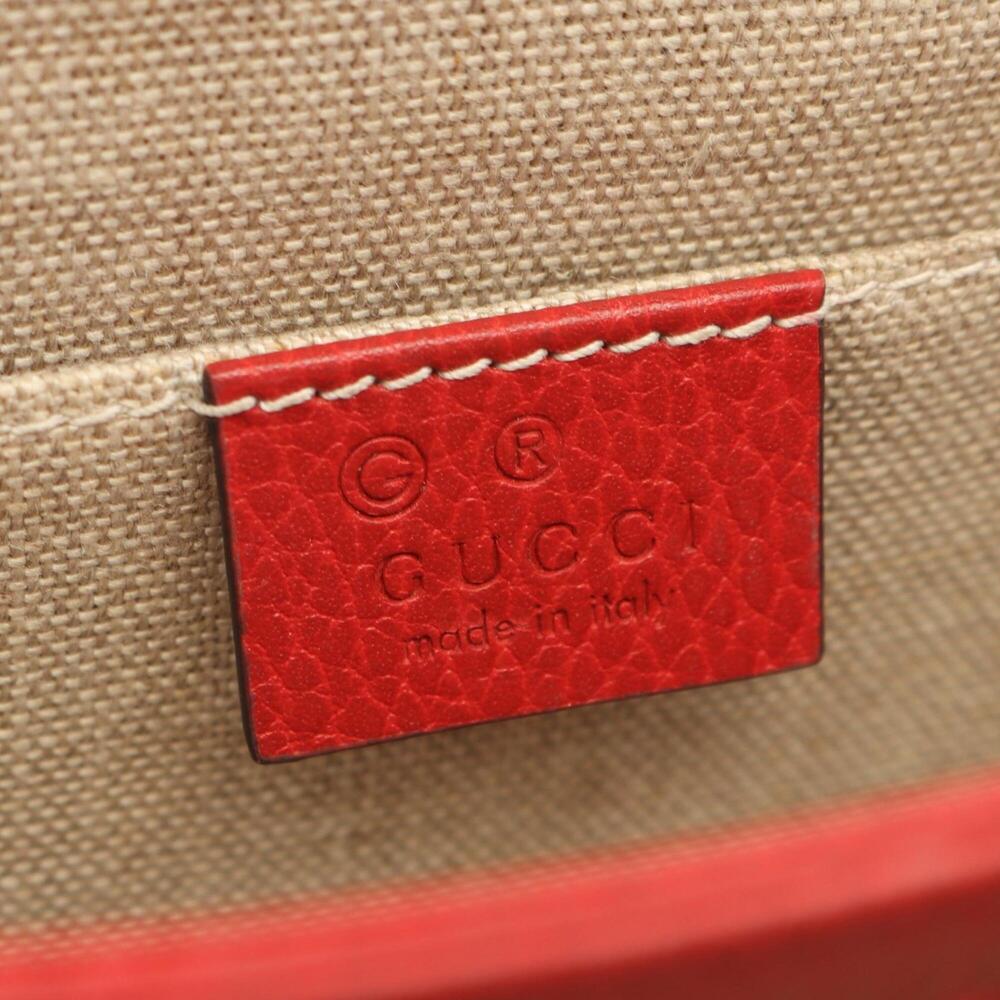 GUCCI Authentic Red Leather Shoulder Bag - Picture 4 of 10
